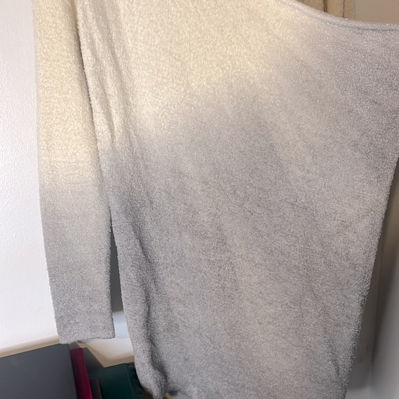 Barefoot Dreams Bamboo Chic Lite Ombre Ivory Gray Waterfall Front Cardigan S/M - Picture 5 of 8